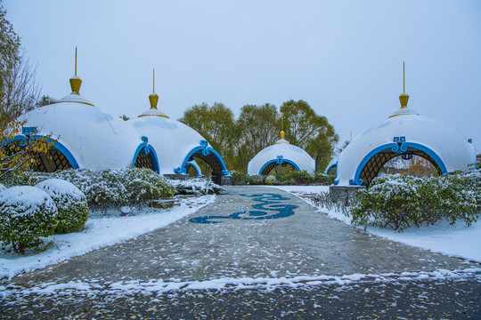 北京园博园呼和浩特园雪景