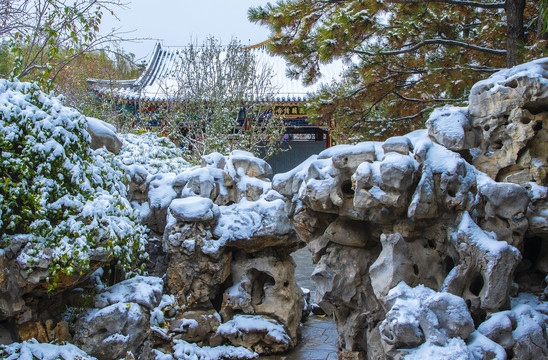 北京园博园北京园雪景