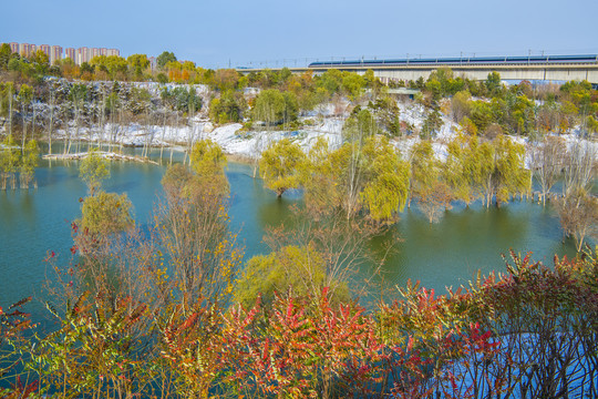 北京园博园锦绣谷雪景