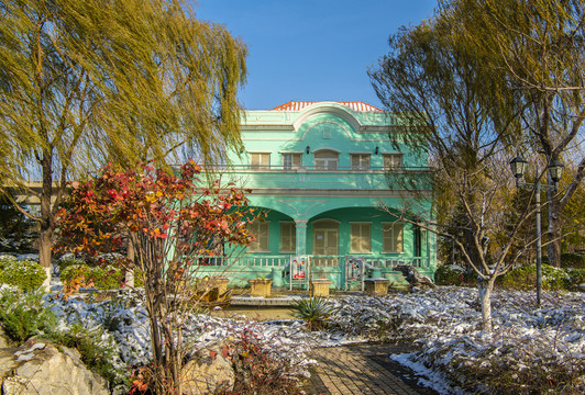 北京园博园澳门园雪景