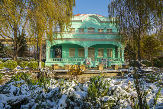 北京园博园澳门园雪景