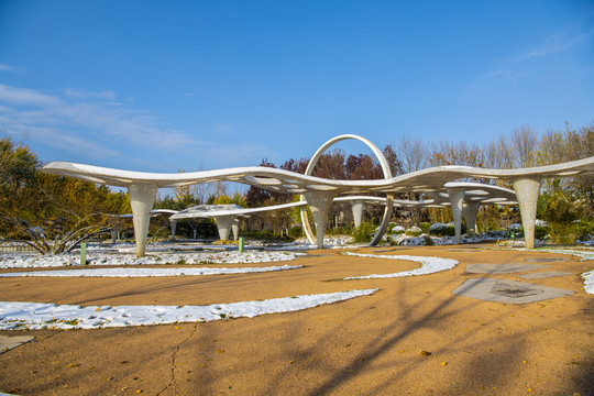 北京园博园天津园雪景