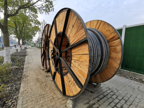 施工工地現場電纜軸盤
