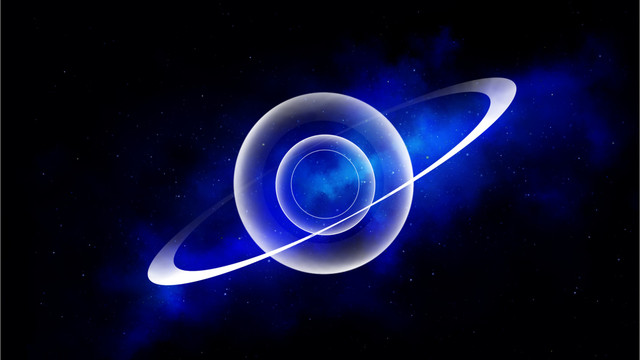 深藍卡通動漫風深邃星空科幻插畫