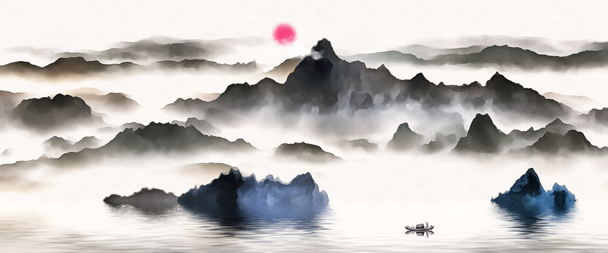 山水背景墻
