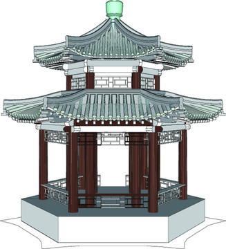 重檐八角涼亭