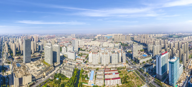 航拍江苏张家港城市景观全景