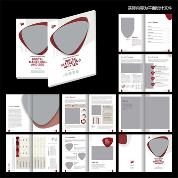 红色企业画册ai设计模板