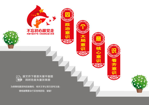四個意識階梯墻