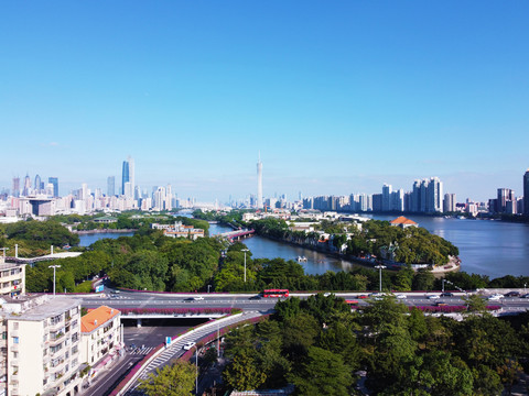 广州花城广场航拍