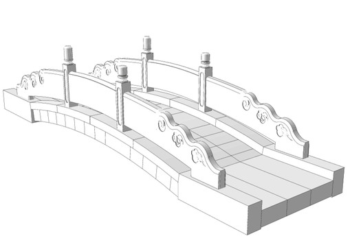 公園濕地石雕欄桿拱橋