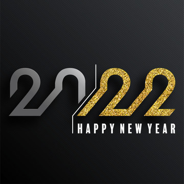 黑底藝術(shù)字新年快樂創(chuàng)意設(shè)計(jì)插圖