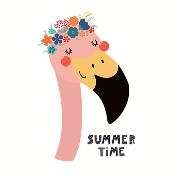 高雅红鹤享受夏日插图