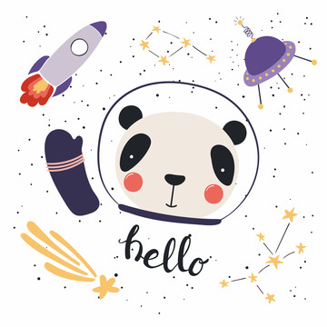 可爱熊猫太空装扮插图