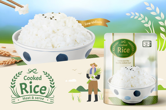 方便米饭写实广告模板