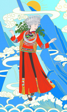 國(guó)風(fēng)苗族女孩
