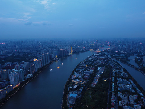 广东省广州市城市风光航拍