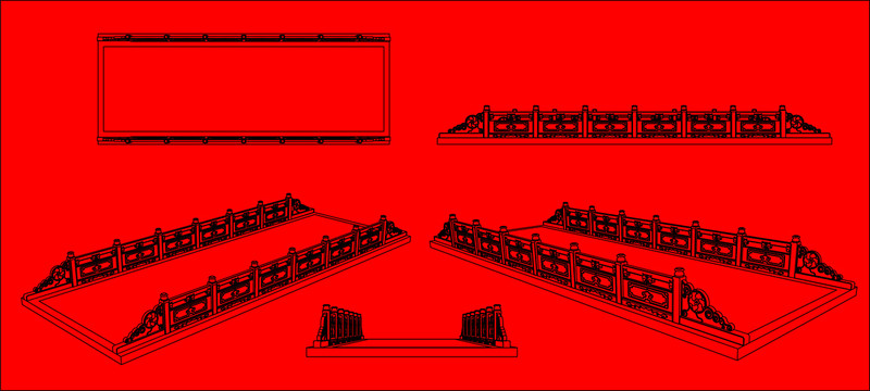 仿古石雕梁桥CAD图库