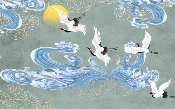 仙鶴祥云云紋