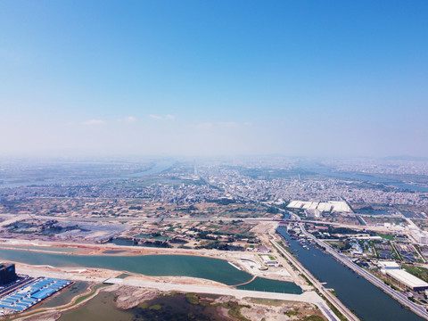 广东省汕头市城市风光航拍