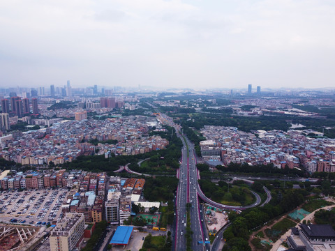 广东省广州市城市风光航拍