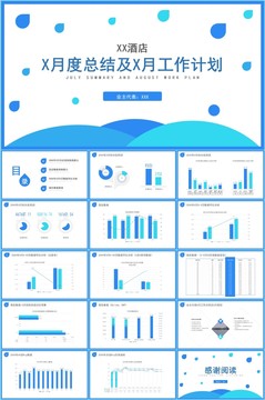 酒店月度工作總結(jié)計劃PPT模板