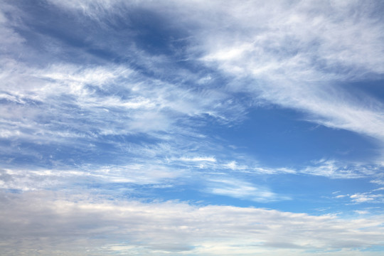 高空中的蓝天白云自然景观