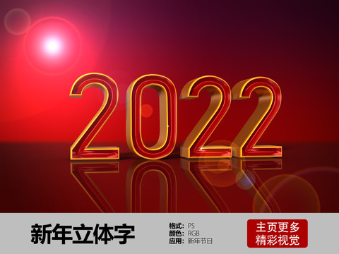 2022喜慶立體字