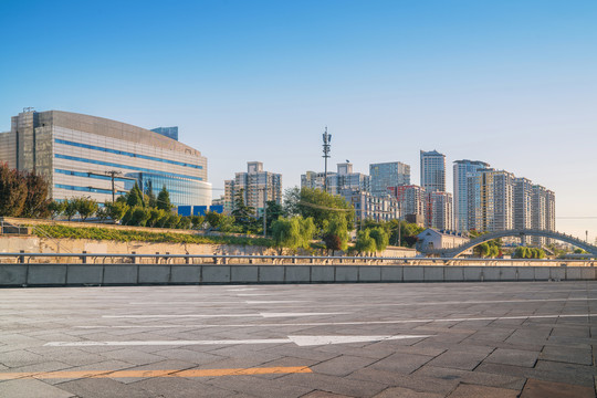 首都北京城市天际线和公路桥梁