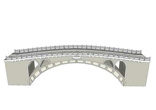 石拱桥公路桥俯瞰图