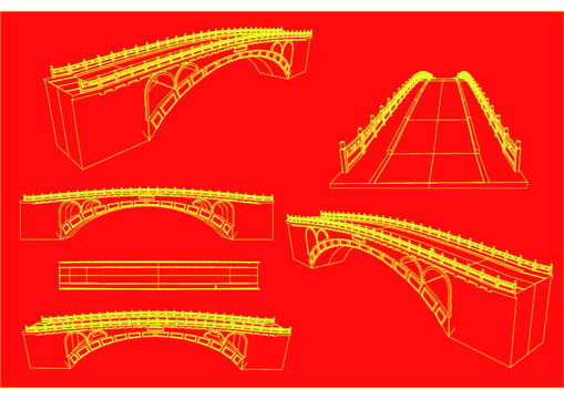 單跨腹拱五孔橋