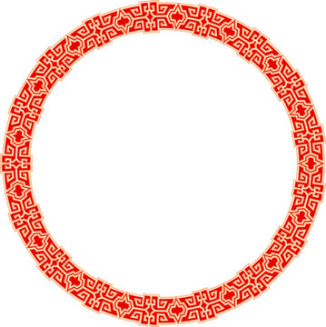 傳統(tǒng)民族花紋邊框矢量