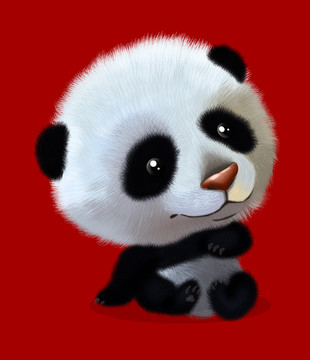 原创手绘卡通熊猫动物形象