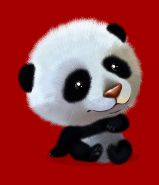 原創(chuàng)手繪卡通熊貓動物形象