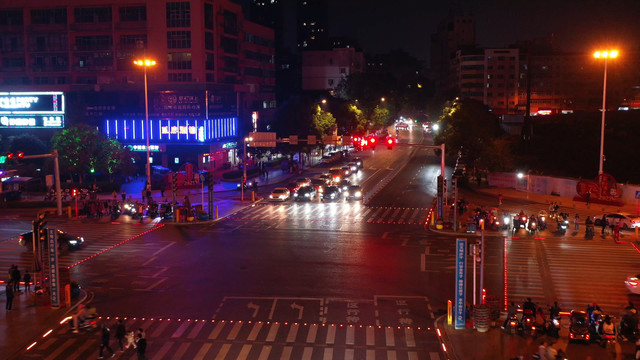 吉安城市道路夜景