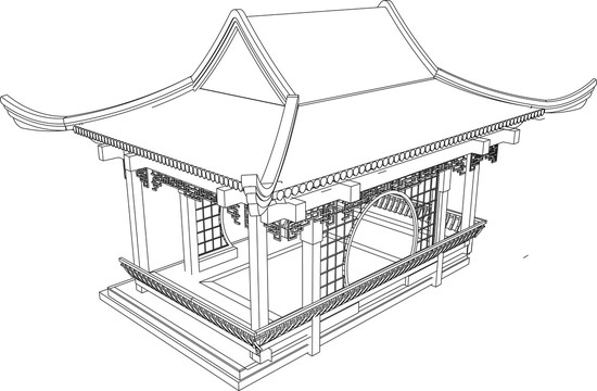 大飞檐斗拱凉亭