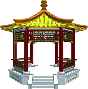 公園亭子免摳圖