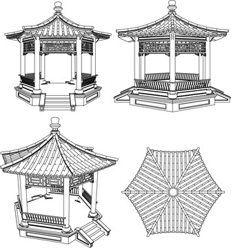 CAD古建立面图库