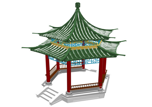 北方皇家園林琉璃瓦亭子
