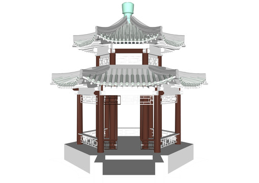 苏州园林重檐六角亭