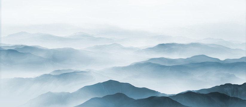 水墨遠(yuǎn)山