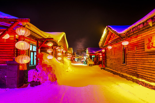 雪乡夜景