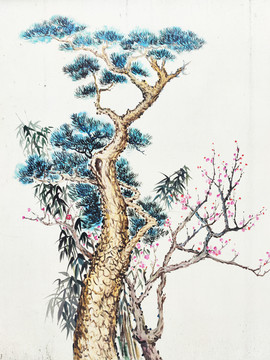 松樹梅花