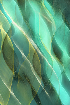 绿树成荫抽象金蓝色丝线装饰画