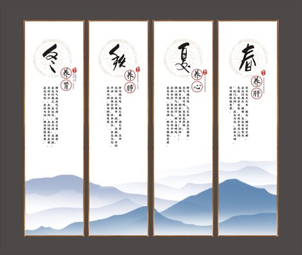四季養(yǎng)生掛畫