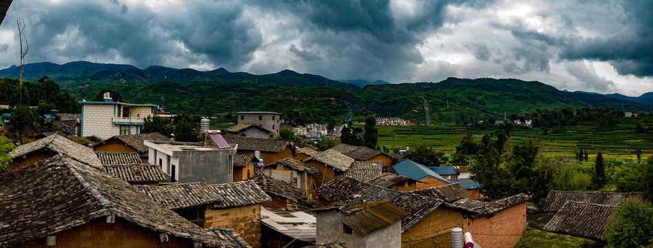 农村土房子风景