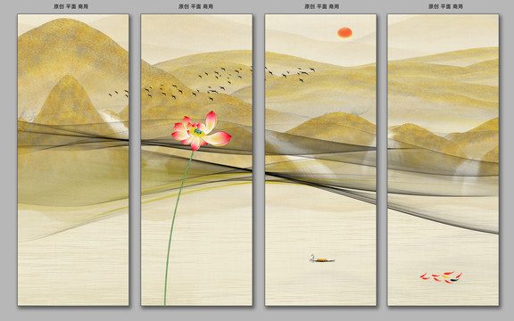 原創(chuàng)新中式山水畫