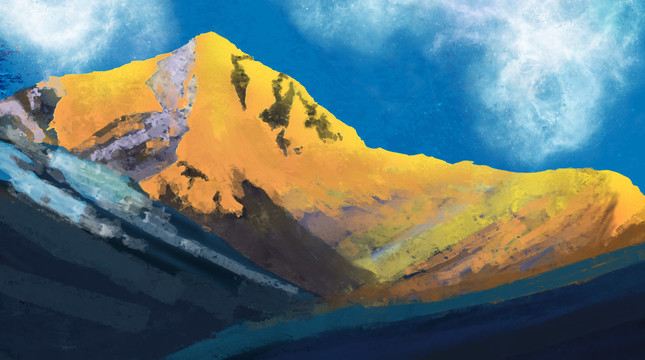 珠穆拉玛峰油画