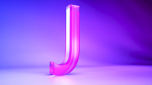3D渲染英文字母j