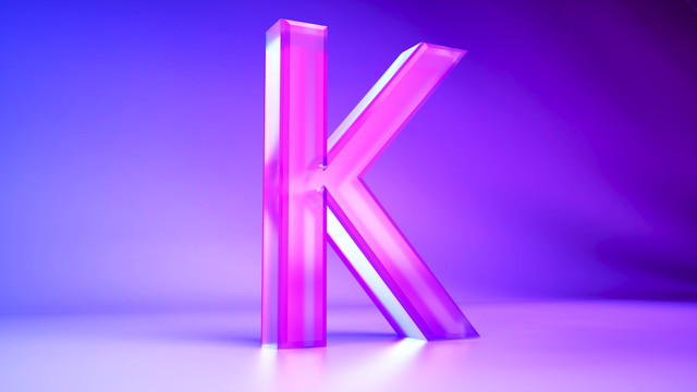 3D渲染英文字母k